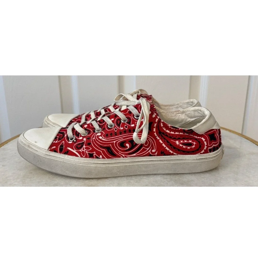 Saint Laurent Red Bandana‎ Paisley Low Top Sneakers